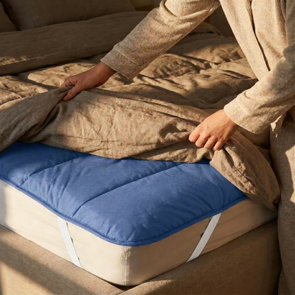 Wasbare Topper & Hoeslaken in 1 - Blauw