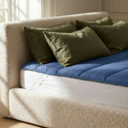 Wasbare Topper & Hoeslaken in 1 - Blauw