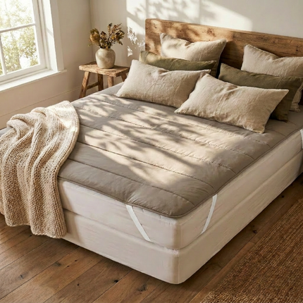 Wasbare Topper & Hoeslaken in 1 - Taupe