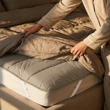 Wasbare Topper & Hoeslaken in 1 - Taupe