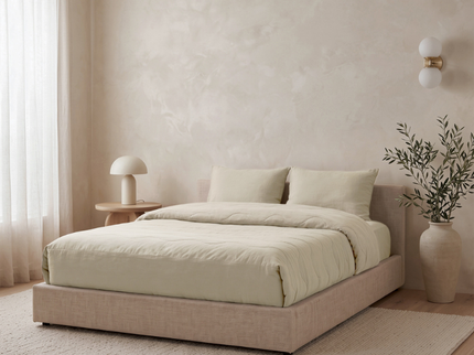 Lazy Dekbed Zonder Overtrek met Instopstrook - Katoen - Beige