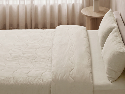 Lazy Dekbed Zonder Overtrek met Instopstrook - Katoen - Beige