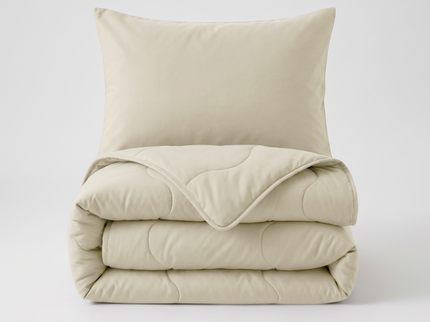 Lazy Dekbed Zonder Overtrek met Instopstrook - Katoen - Beige