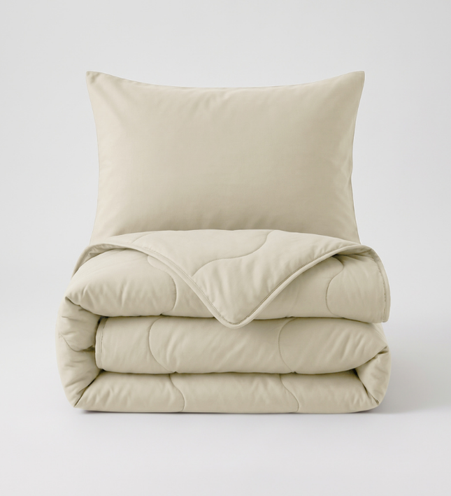 Lazy Dekbed Zonder Overtrek met Instopstrook - Katoen - Beige