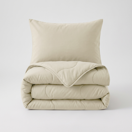 Lazy Dekbed Zonder Overtrek met Instopstrook - Katoen - Beige