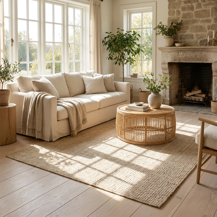 Handgeweven Jute Vloerkleed - Crème