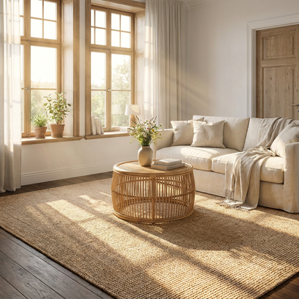 Handgeweven Jute Vloerkleed - Naturel