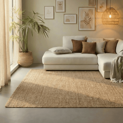 Handgeweven Jute Vloerkleed - Naturel