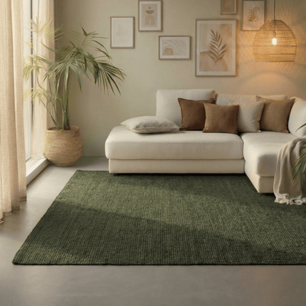 Handgeweven Jute Vloerkleed  - Groen