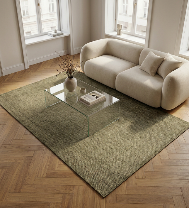 Handgeweven Jute Vloerkleed  - Groen