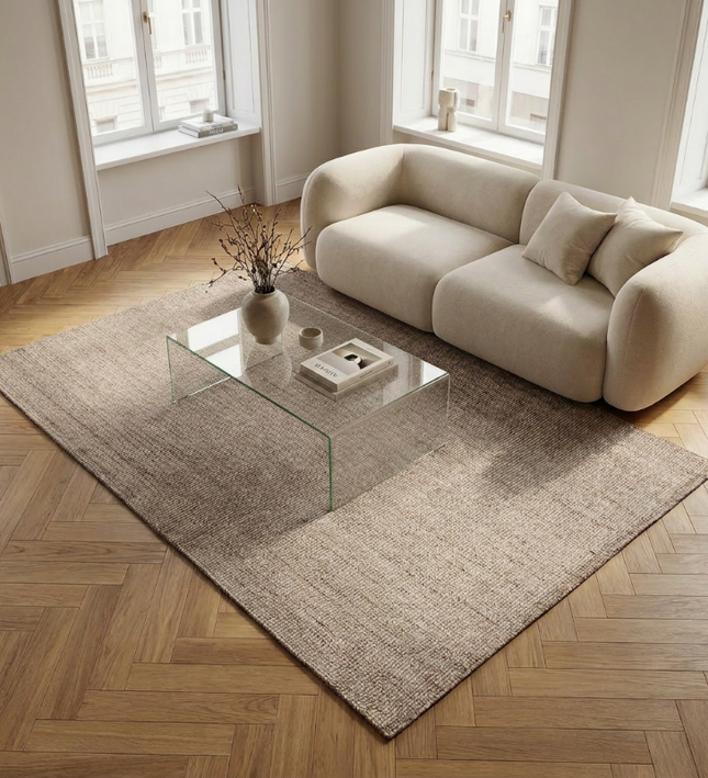 Handgeweven Jute Vloerkleed - Taupe