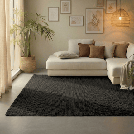 Handgeweven Jute Vloerkleed - Zwart