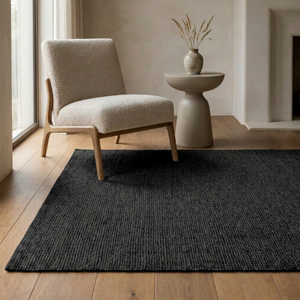 Handgeweven Jute Vloerkleed - Zwart