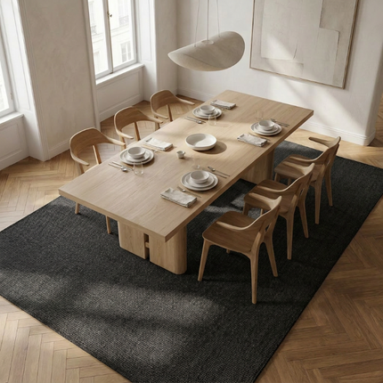 Handgeweven Jute Vloerkleed - Zwart