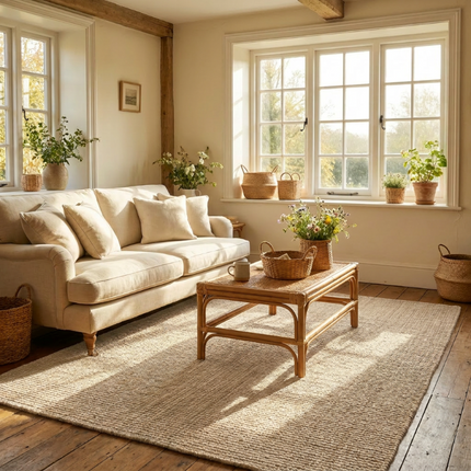 Handgeweven Jute Vloerkleed Rosalie - Creme