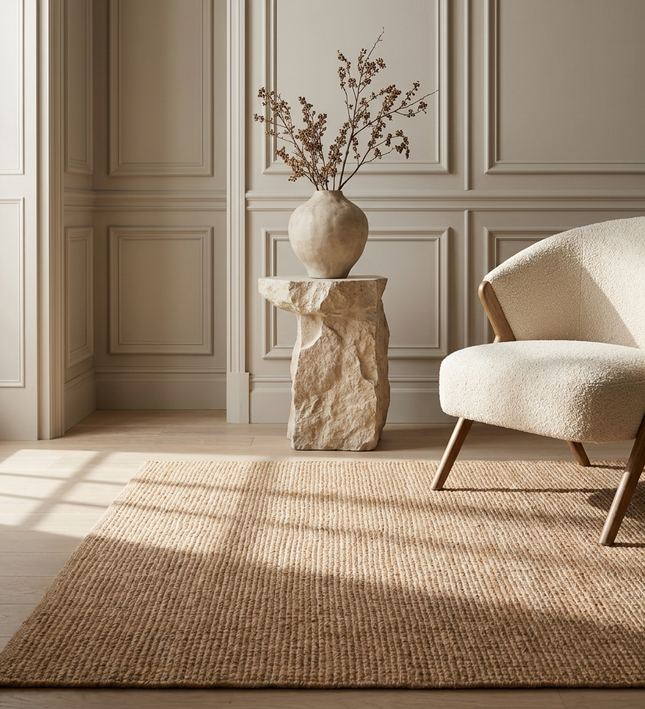 Handgeweven Jute Vloerkleed Rosalie - Naturel