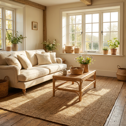 Handgeweven Jute Vloerkleed Rosalie - Naturel