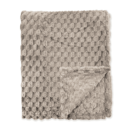 Bedsprei Fluffy Dots - Taupe