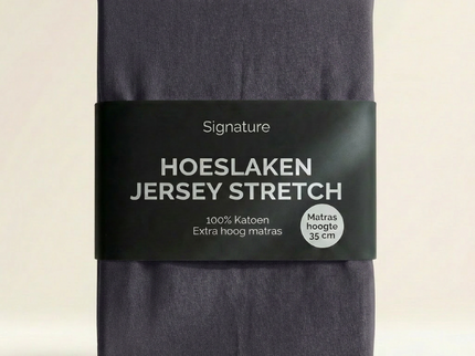 Hoeslaken - Katoen Jersey Stretch - Extra Hoog - Donker grijs