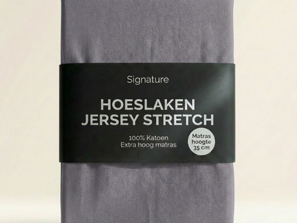 Hoeslaken - Katoen Jersey Stretch - Extra Hoog - Zilver grijs