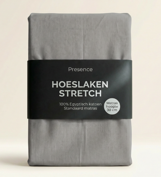 Hoeslaken - Egyptisch Katoen Jersey Stretch - Grijs