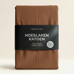 Topper Hoeslaken - Katoen - Cognac