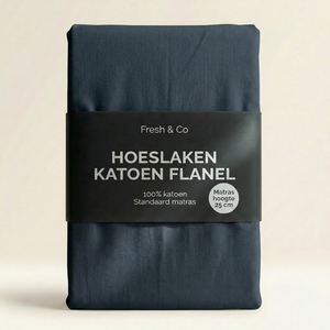 Hoeslaken - Katoen Flanel - Navy
