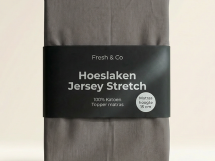 Topper Hoeslaken - Katoen Jersey Stretch - Antraciet