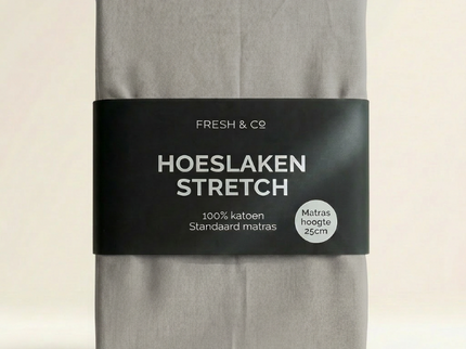 Hoeslaken - Katoen Jersey Stretch - Lichtgrijs