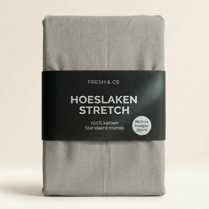 Hoeslaken - Katoen Jersey Stretch - Lichtgrijs