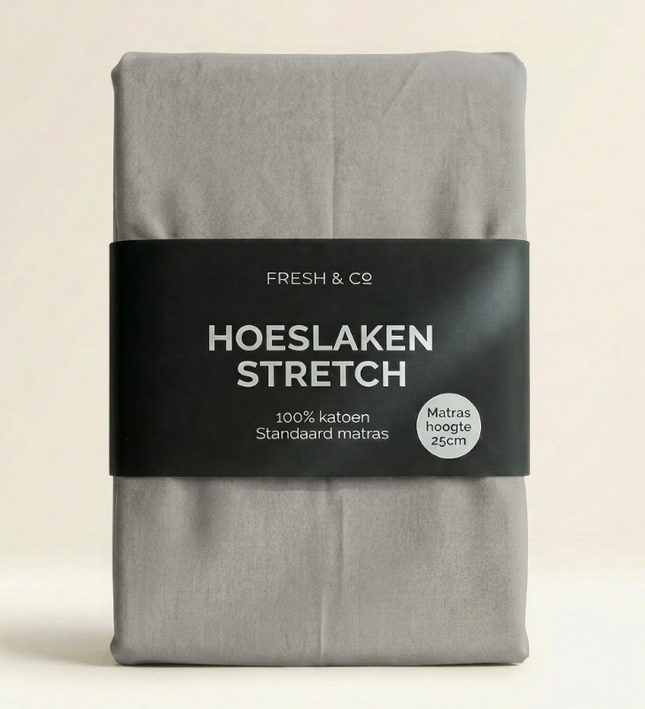 Hoeslaken - Katoen Jersey Stretch - Lichtgrijs