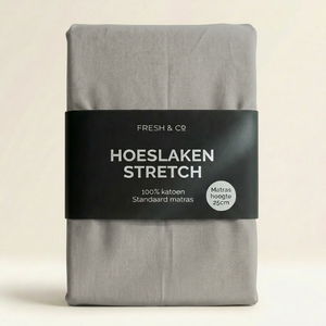 Hoeslaken - Katoen Jersey Stretch - Lichtgrijs