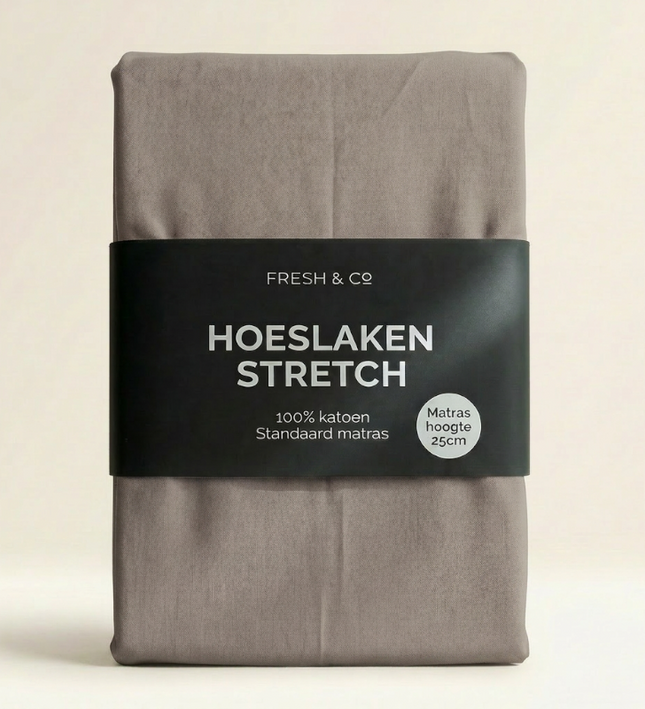 Hoeslaken - Katoen Jersey Stretch - Taupe