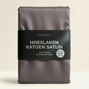 Hoeslaken - Katoen Satijn - Antraciet