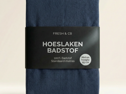 Hoeslaken - Badstof - Navy
