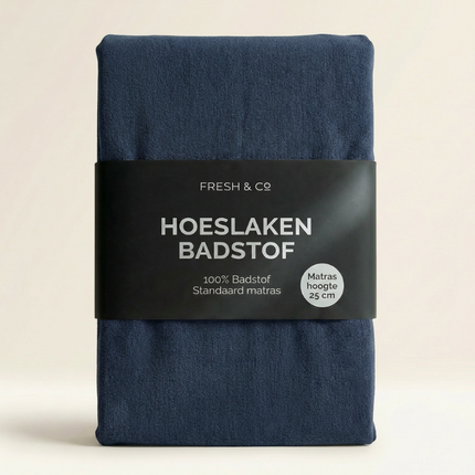Hoeslaken - Badstof - Navy