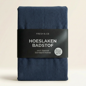 Hoeslaken - Badstof - Navy