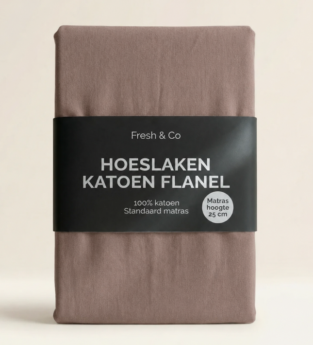 Hoeslaken - Katoen Flanel - Bruin