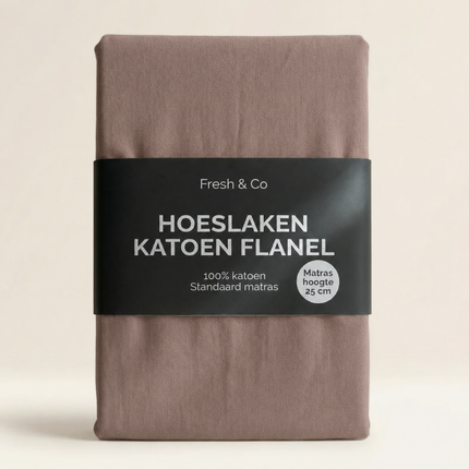 Hoeslaken - Katoen Flanel - Bruin