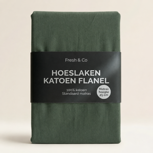 Hoeslaken - Katoen Flanel - Donkergroen
