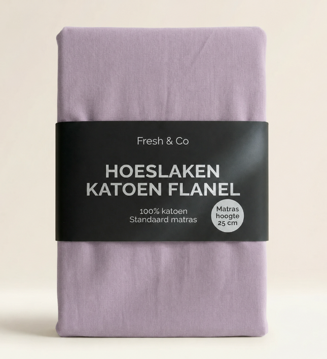 Hoeslaken - Katoen Flanel - Paars