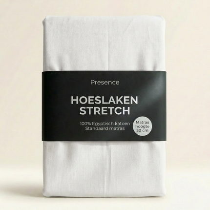 Hoeslaken - Egyptisch Katoen Jersey Stretch - Wit