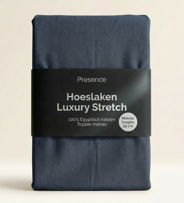 Topper Hoeslaken - Egyptisch Katoen Jersey Stretch - Navy
