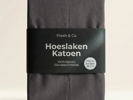 Hoeslaken Verkoelend - Katoen - Antraciet