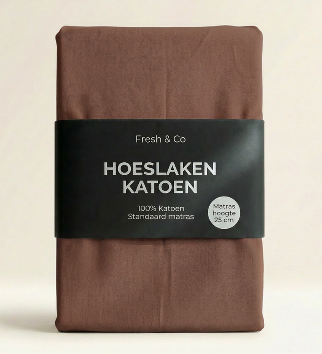 Hoeslaken Verkoelend -  Katoen - Cognac
