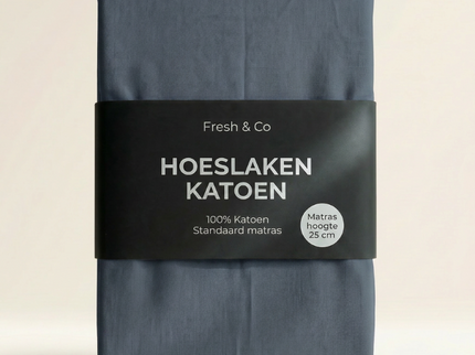 Hoeslaken  Verkoelend - Katoen - Navy
