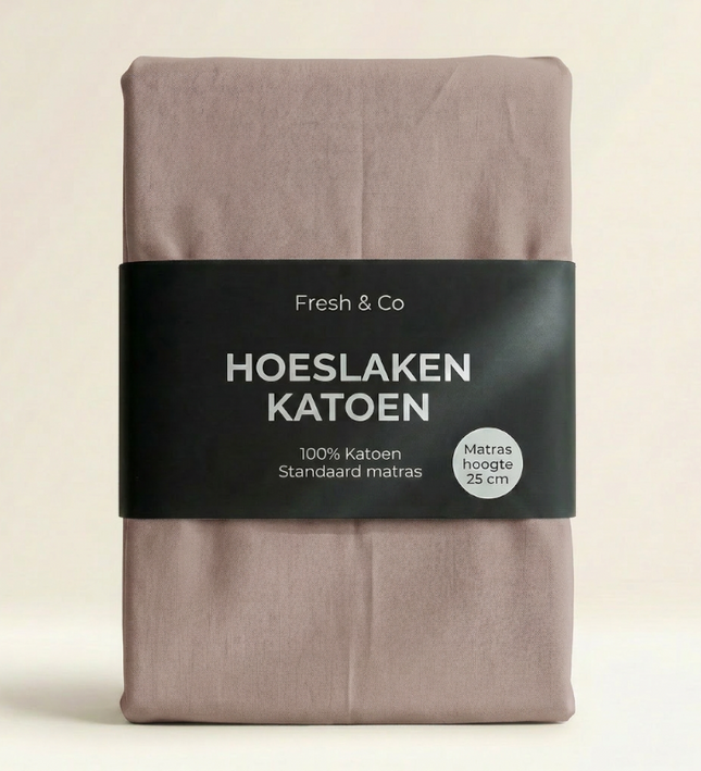 Hoeslaken Verkoelend -  Katoen - Taupe