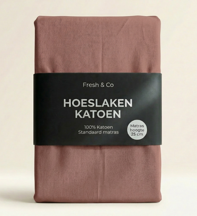 Hoeslaken Verkoelend -  Katoen - Terra