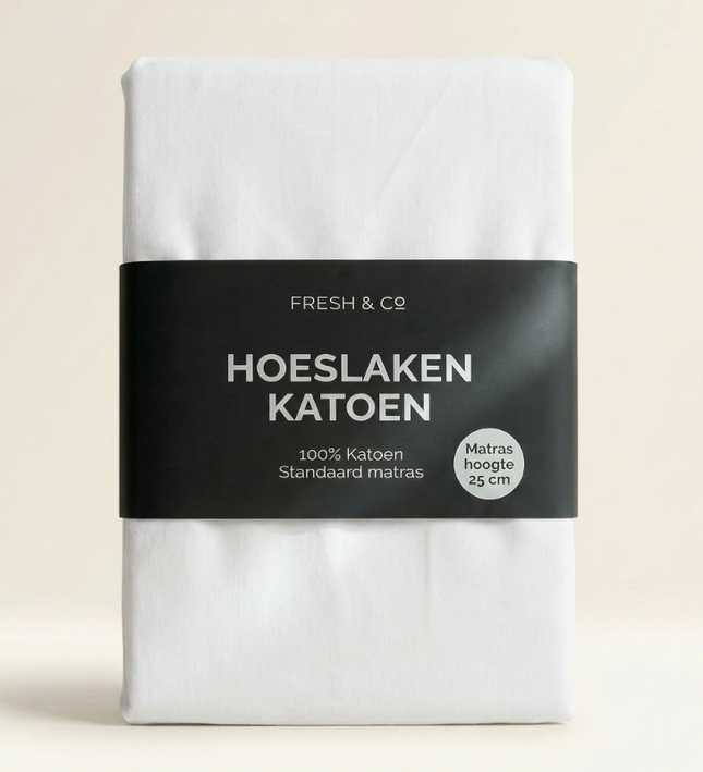 Hoeslaken Verkoelend - Katoen - Wit
