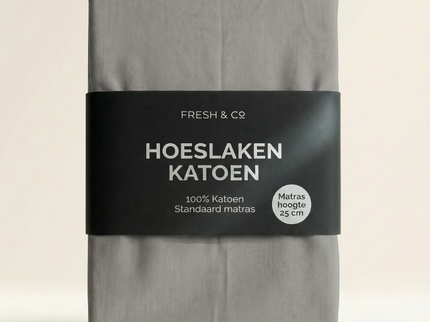 Hoeslaken Verkoelend - Katoen - Lichtgrijs